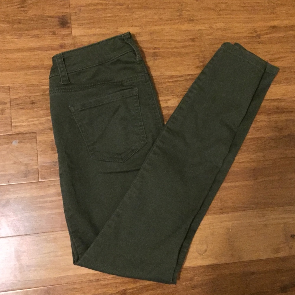 DESIGN LAB Olive Green Denim Skinny Jeans Size 24