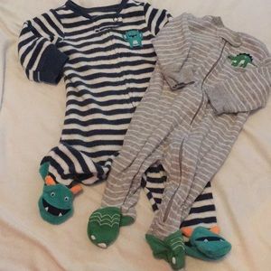 🎉HP🎉 Striped footie sleepers! Adorable feet!