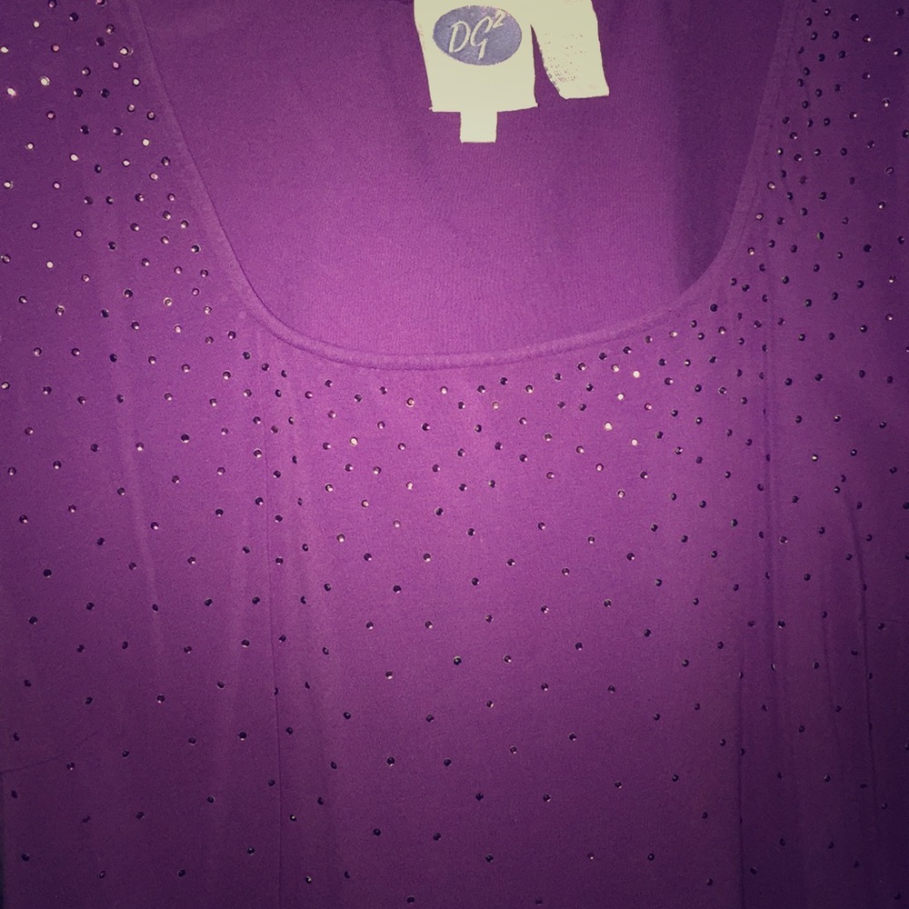 Embellished elegant true purple top