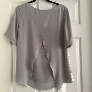 Banana Republic grey silk blouse