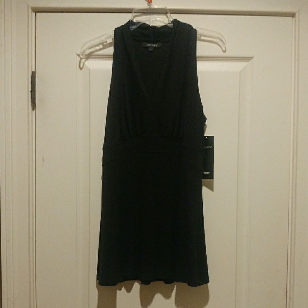 Gorgeous Karen Kane Black Shirred Halter Top! L