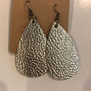 Gold Leather Earrings