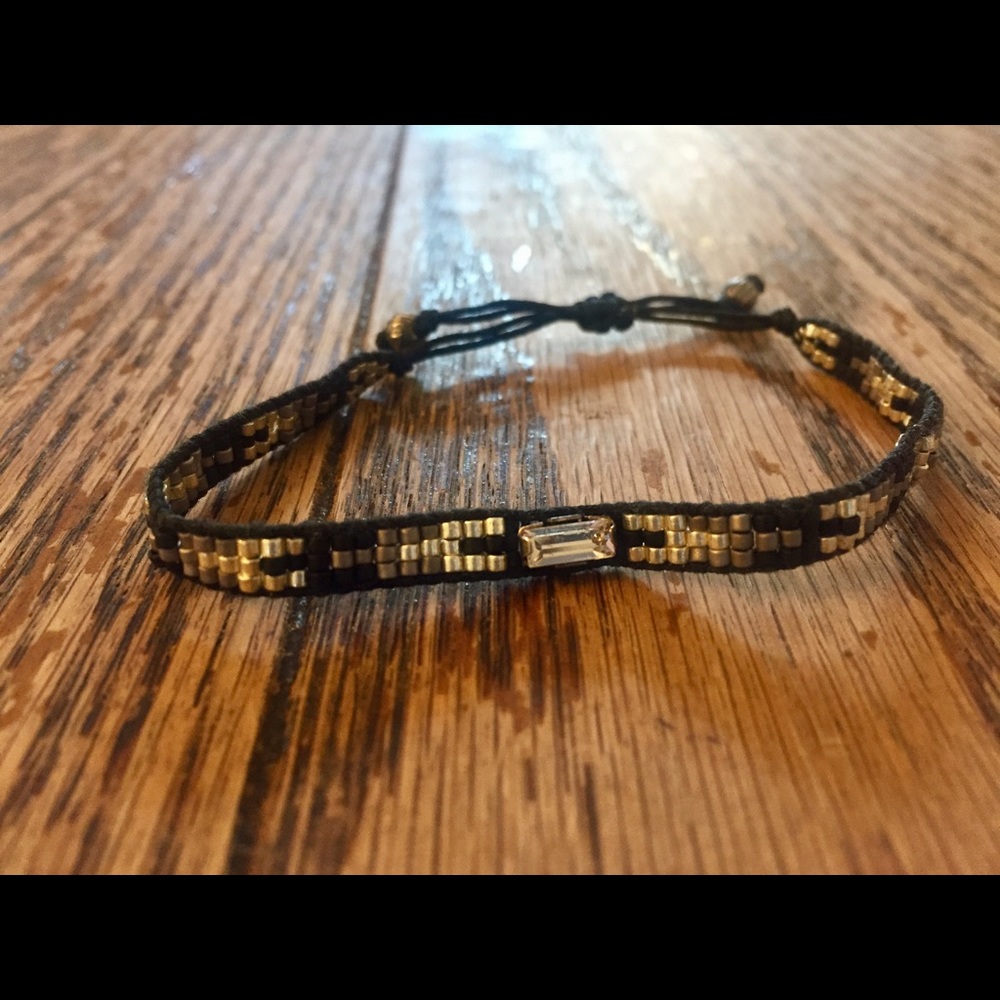 Chan Luu adjustable beaded bracelet with crystal