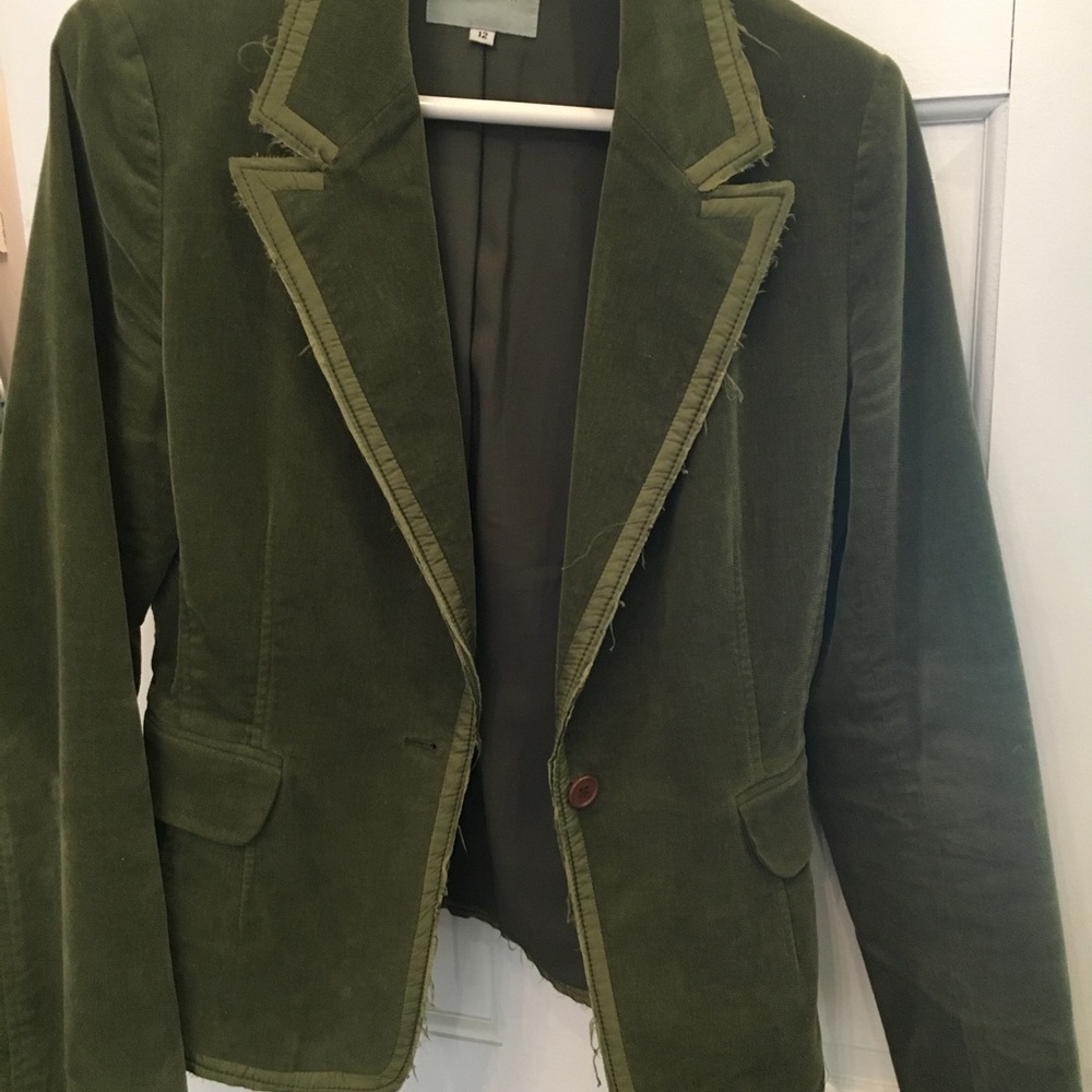 Green velvet blazer