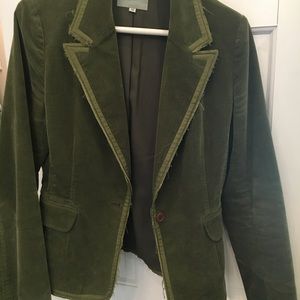 Green velvet blazer
