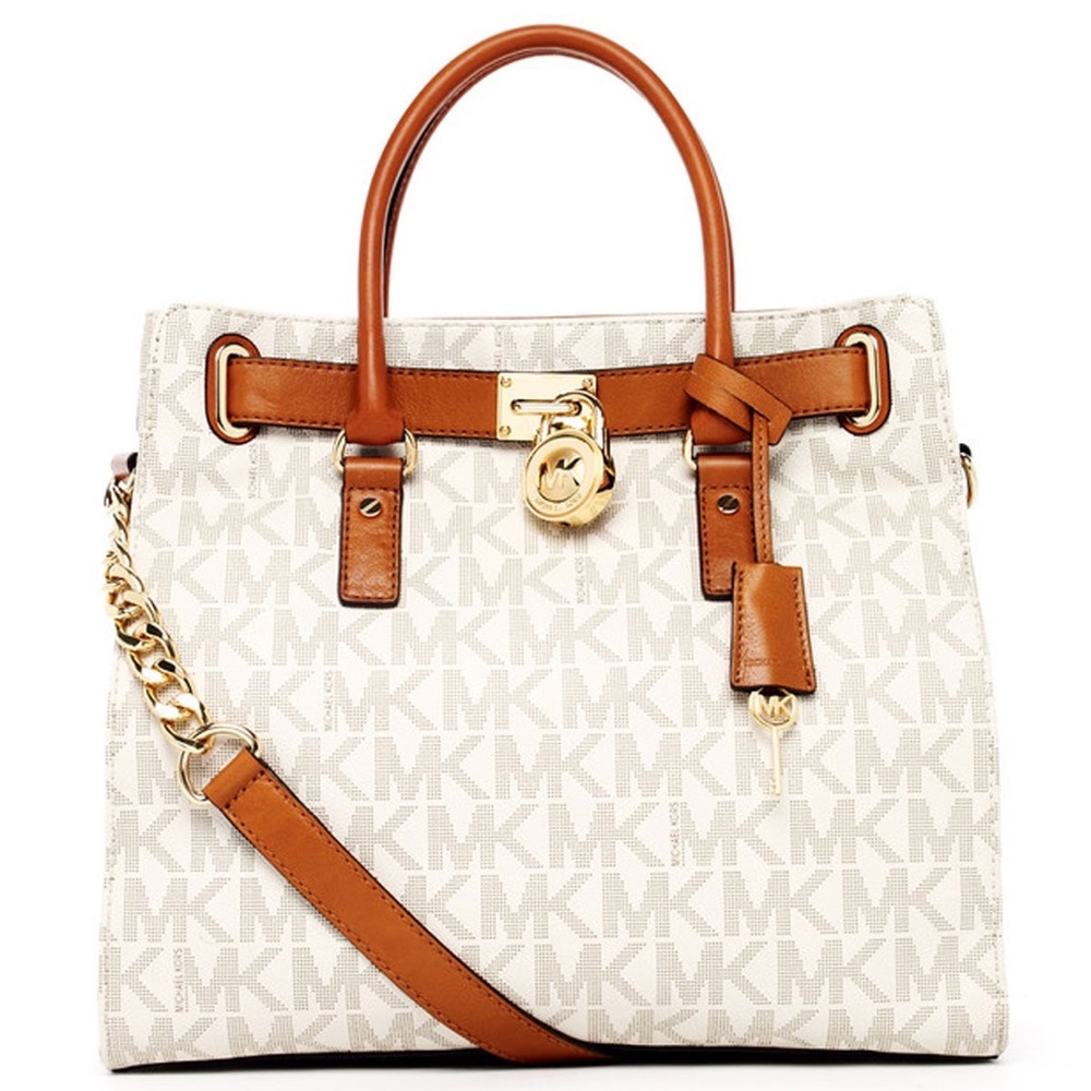 Michael Kors Hamilton Large Logo Tote, Off-White