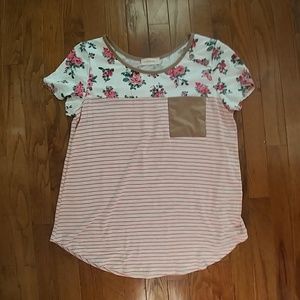 Floral/striped shirt. NWT