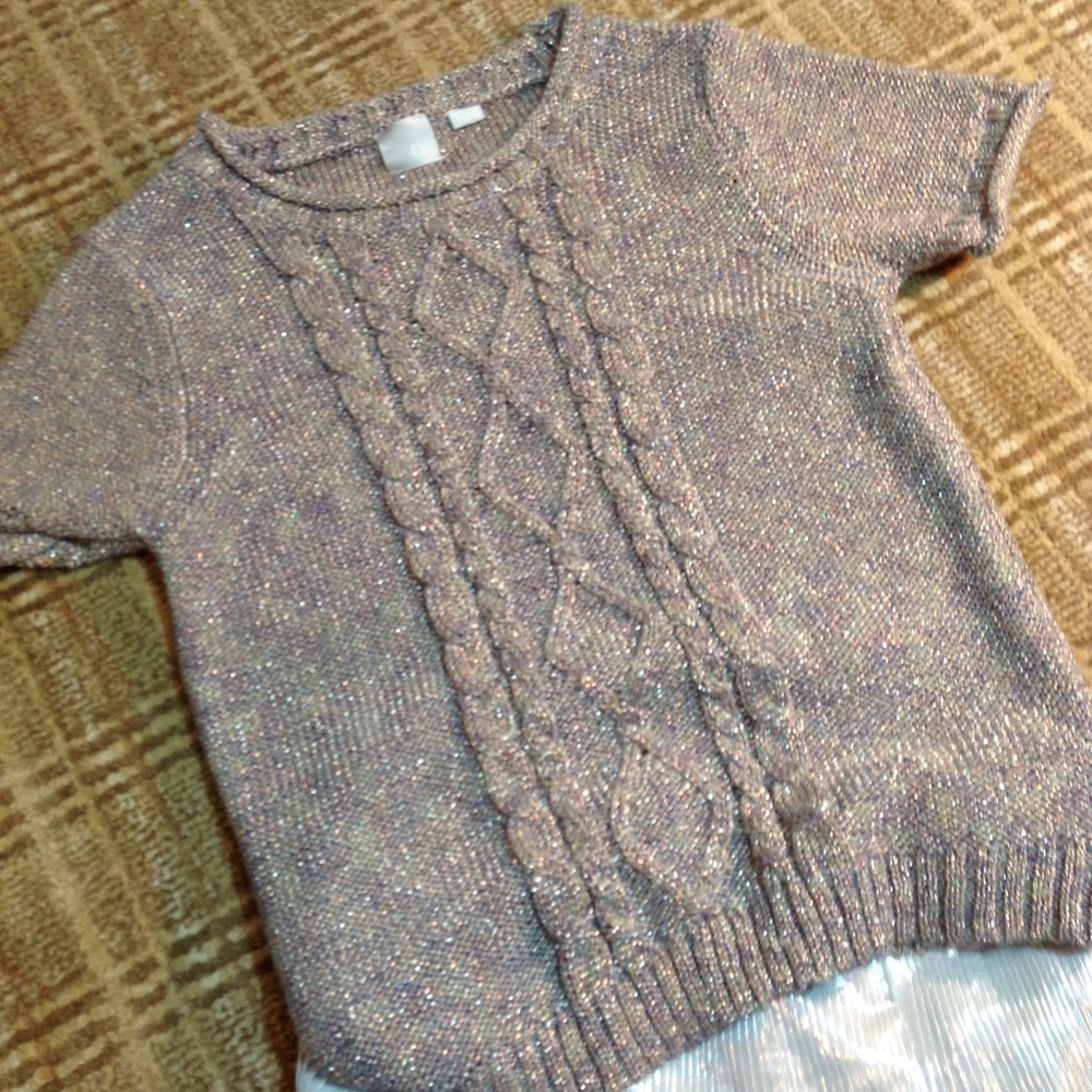 😊0 Degrees Celsius Metallic Shrt Sleeve Sweater M
