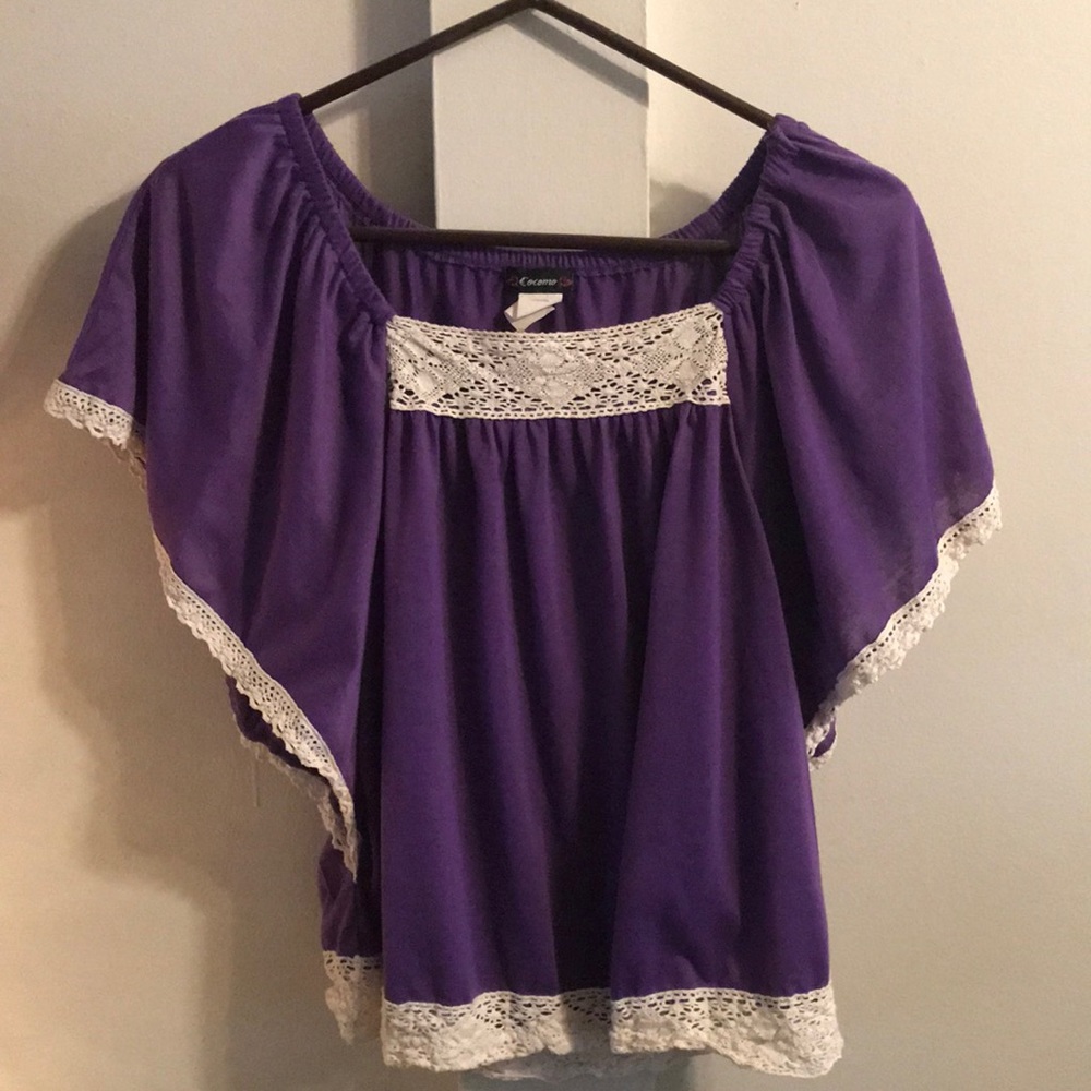Fun purple blouse.