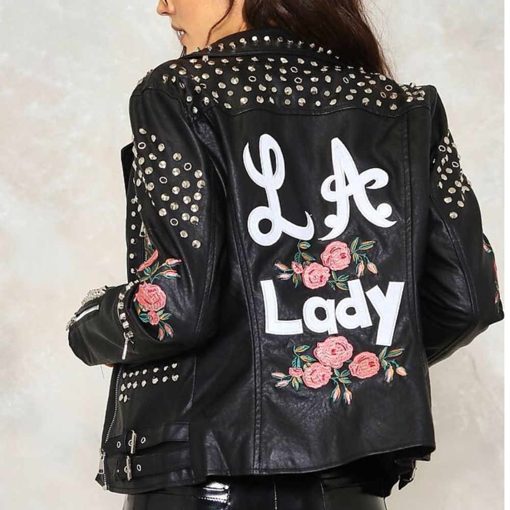Nasty Gal Bud Out Vegan Leather Moto Jacket