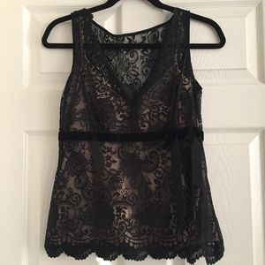 Black lace camisole