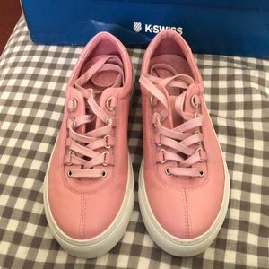 Pink leather K-Swiss sneakers