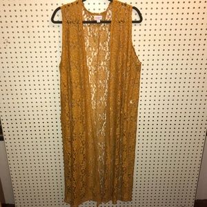 Mustard Color LuLaRoe Lace Joy Vest