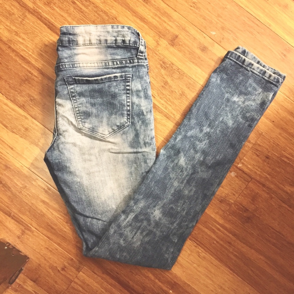 lovesick Acid Wash Skinny Leg Denim Jeans Size 6