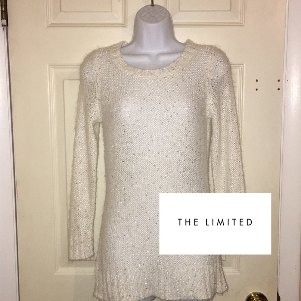 The Limited White Sweater with Sequins 🎄 Size Med