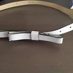 Kate Spade white leather bow belt