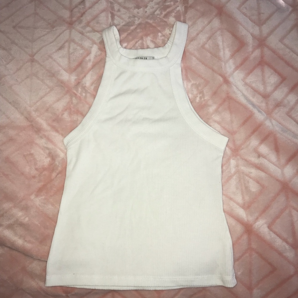 Ribbed High Neck Top