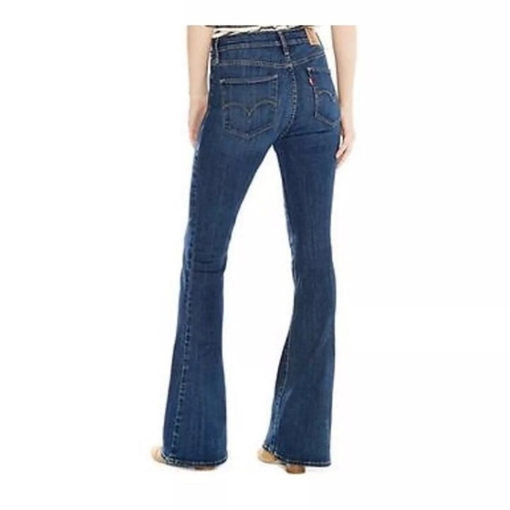 LEVI STRAUSS HIGH RISE DARK WASH FLARE JEANS