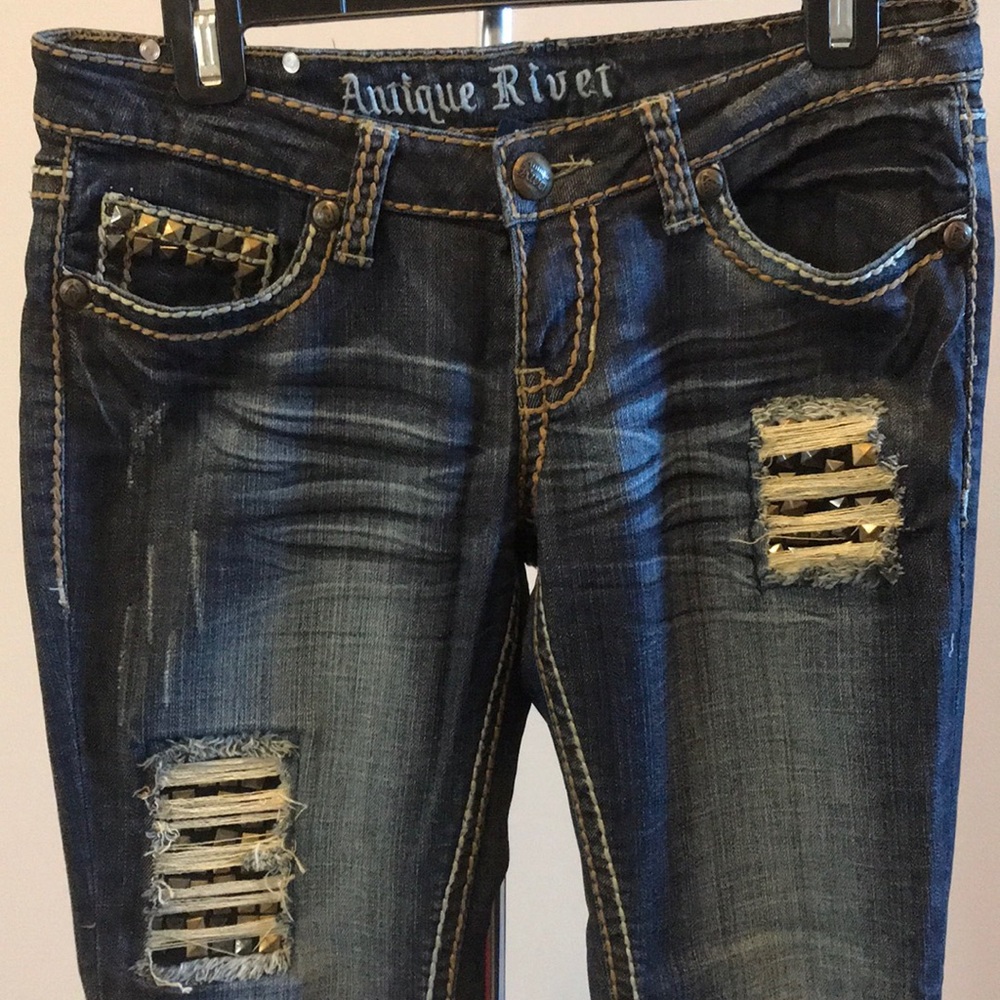 Antique Rivet Studded Jeans