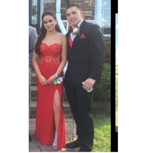A long red dress