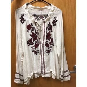 Free People blouse with neck tie