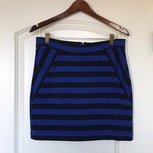 GAP Blue & Black Knit Mini Skirt, Small Tall