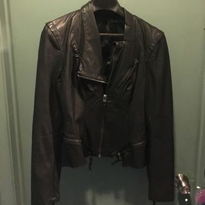 VEGAN leather fitted jacket