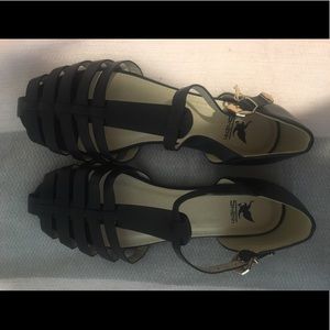New Black Strap Sandals - Size 7 1/2