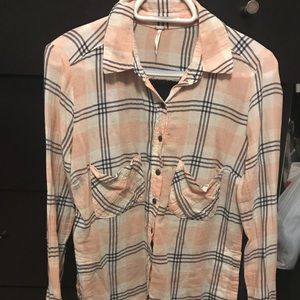 Free People Plaid Button Down