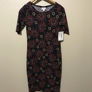 LulaRoe Julia Dress Size XXS NWT black floral