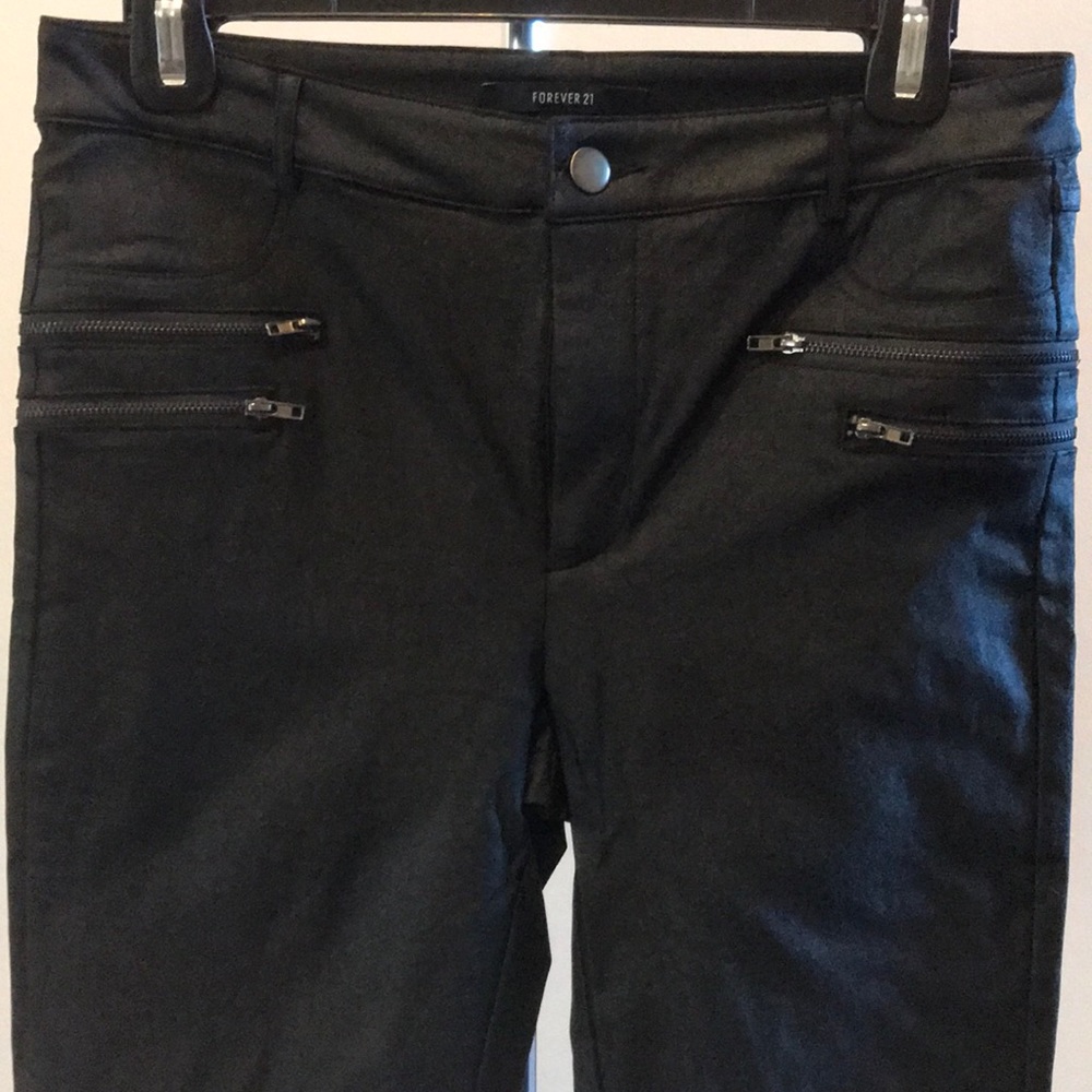 Shiny Black Forerver 21 Jeans - Large