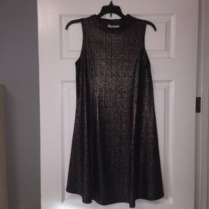 Black/gold metallic dress