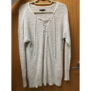 American Eagle sweater with cross neckline