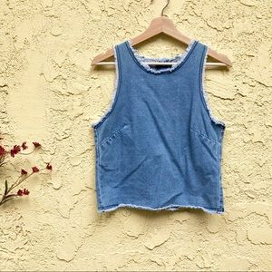 Cotton On Frayed Hem Denim Tank