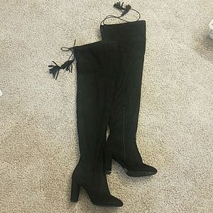 Qupid black thigh high boots