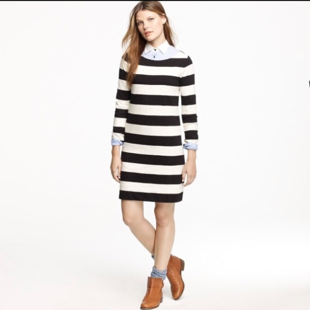 [J. Crew] Maritime Strip Zip Dress