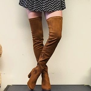 Over-the-knee faux suede boots