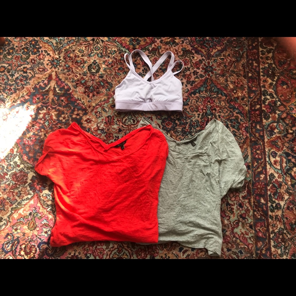 (2- Banana Republic tees + 1-Sports bra)