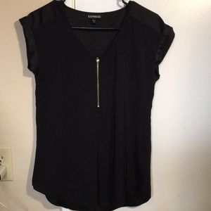 Express black zipper blouse