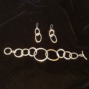 Sterling Silver Bracelet and Earrings