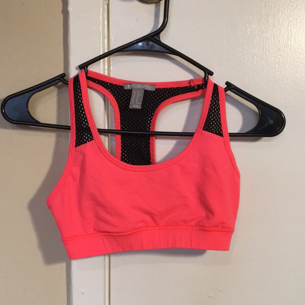 Pink and black Forever21 sport bra