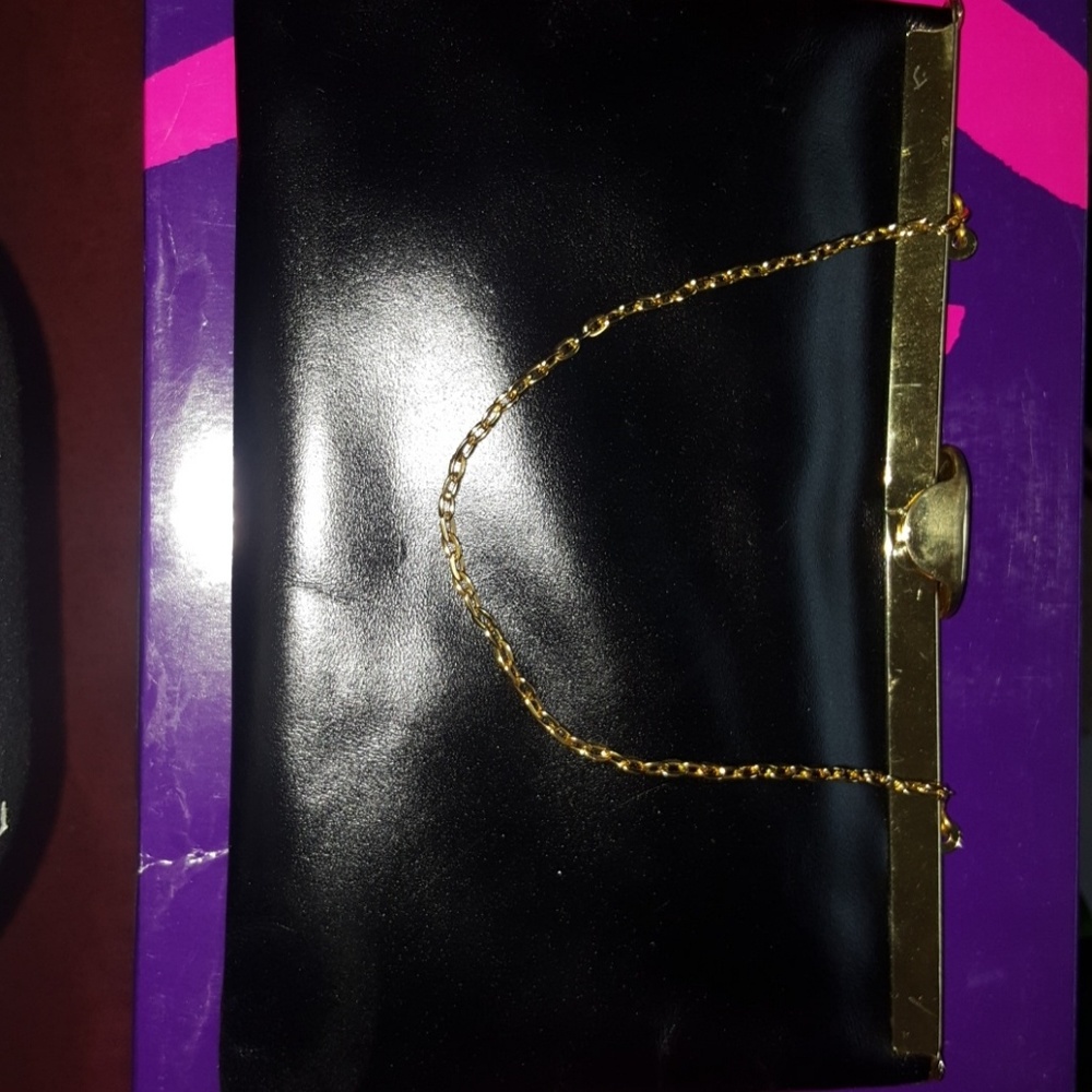 Black clutch hand bag