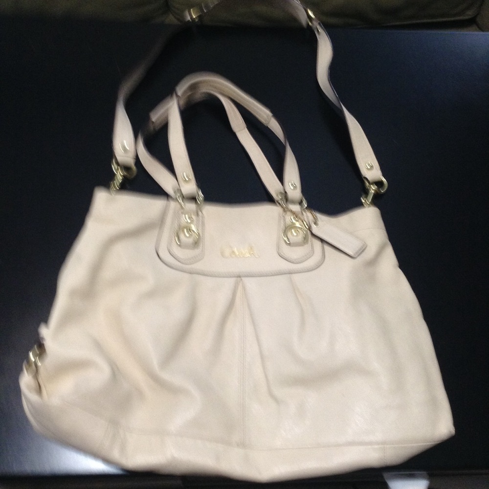 Coach Cream Leather Tote/Crossbody