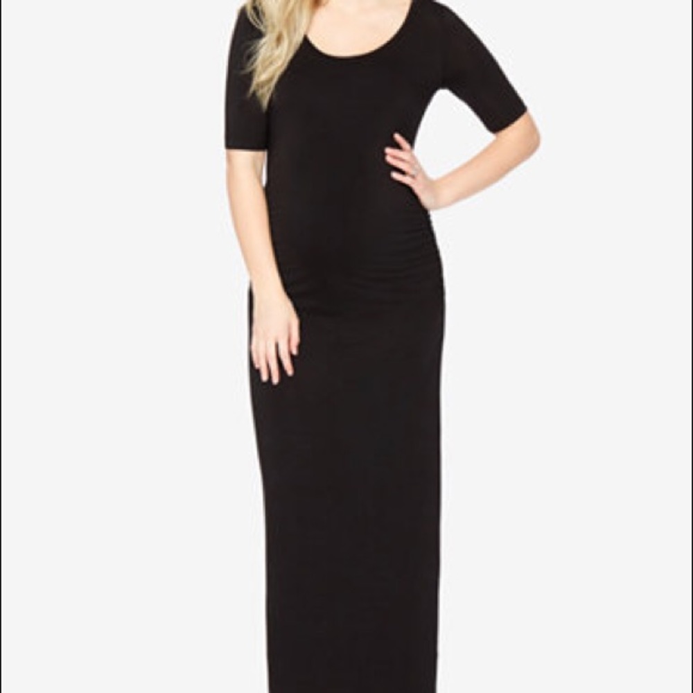 Black maternity maxi dress
