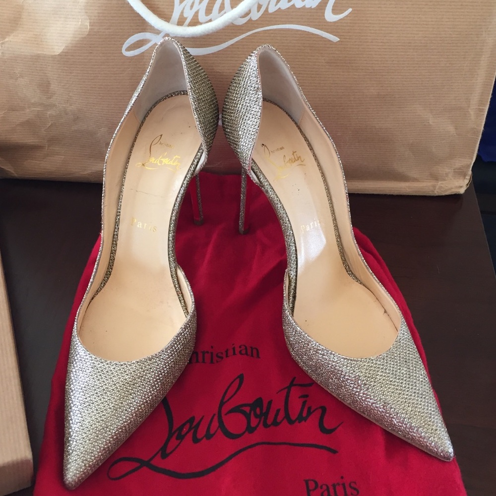 Christian louboutin gold sparkle heels!