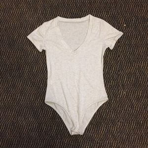 ROMWE Gray V-Neck BodySuit