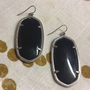 KENDRA SCOTT BLACK AND SILVER DANIELLE EARINGS
