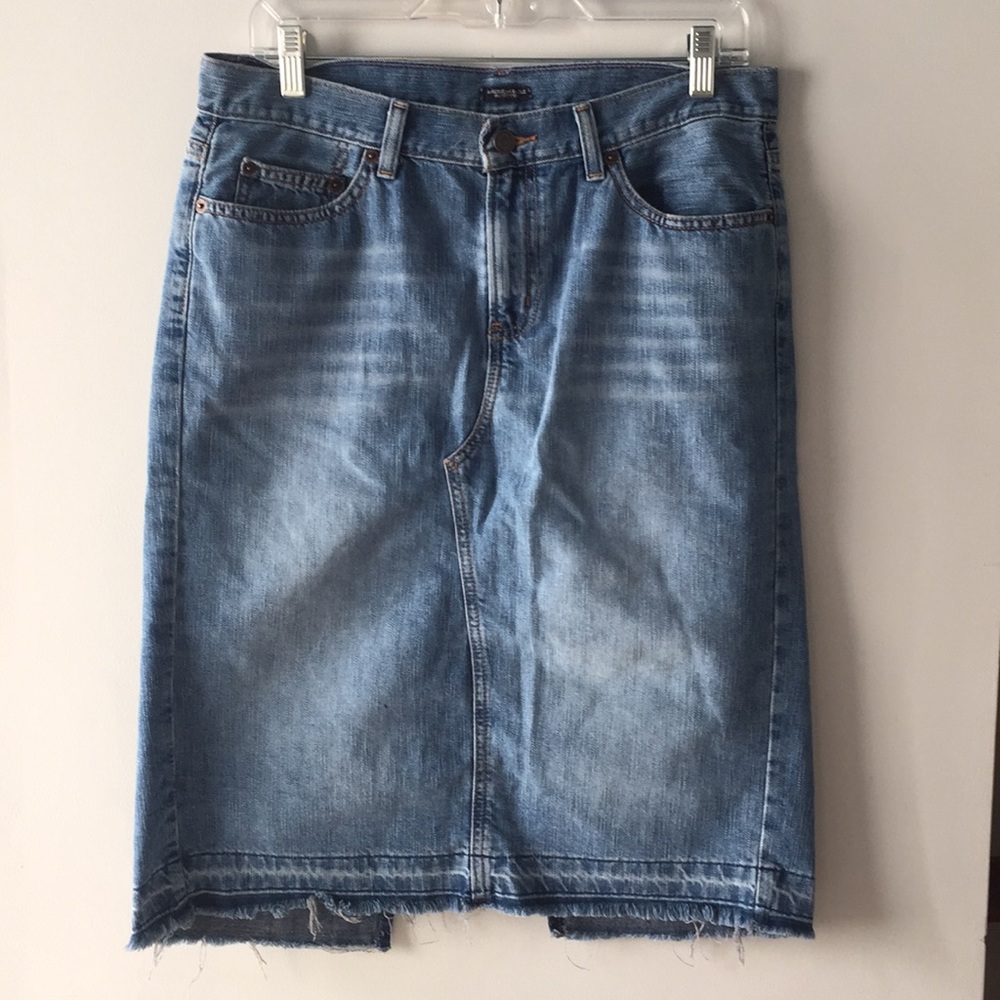 American Eagle Outfitters Raw-Hem Denim Skirt