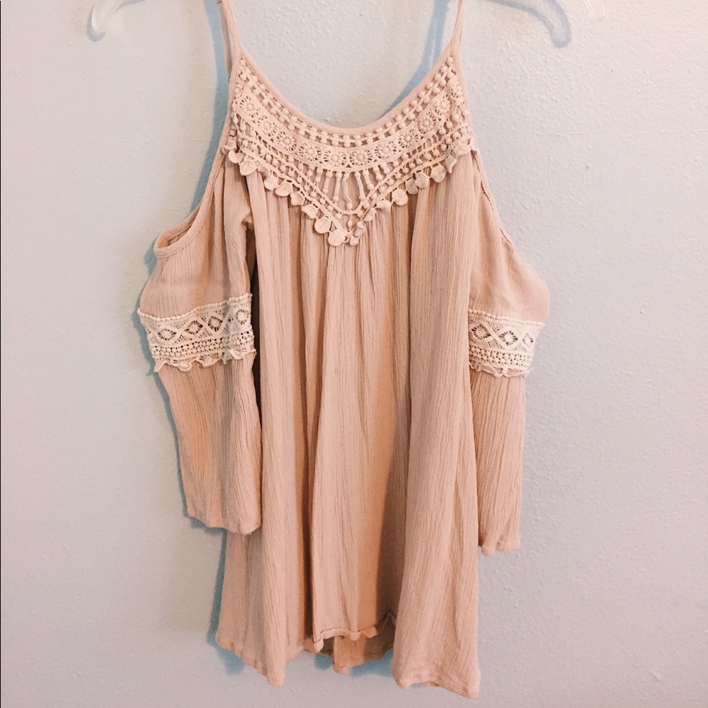 Blush Pink Off-The-Shoulder Top