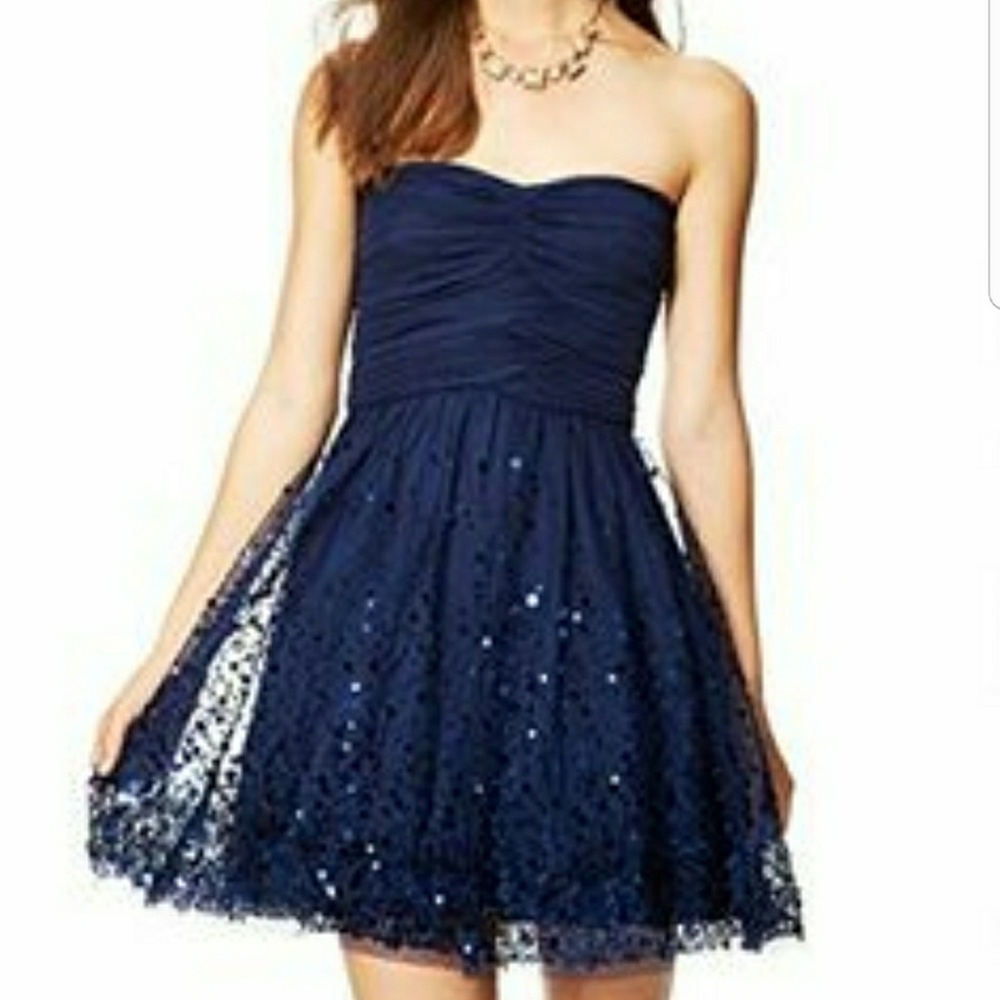 Navy Blue Party Dress - Picture 3 of 8